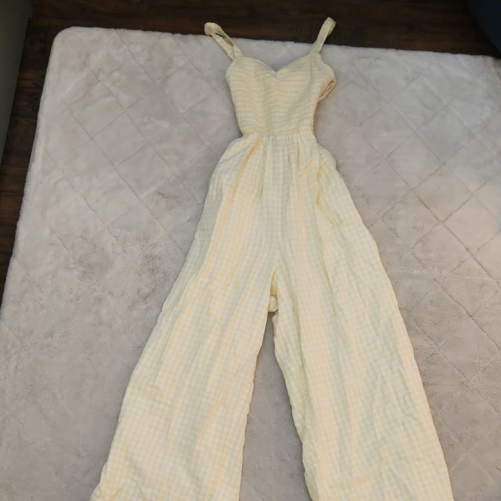 American Eagle Gingham Print Jumpsuit